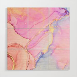 Blush Glamour Alcohol Ink Marble Texture II Wood Wall Art