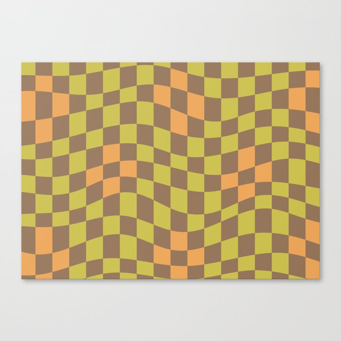 Spot orange wavy checker Canvas Print