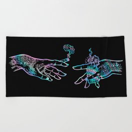 the Creation of Cannabis- holographic Beach Towel