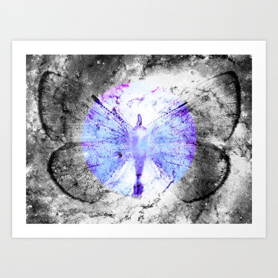 Celestial Butterfly Pop of Color Periwinkle Art Print