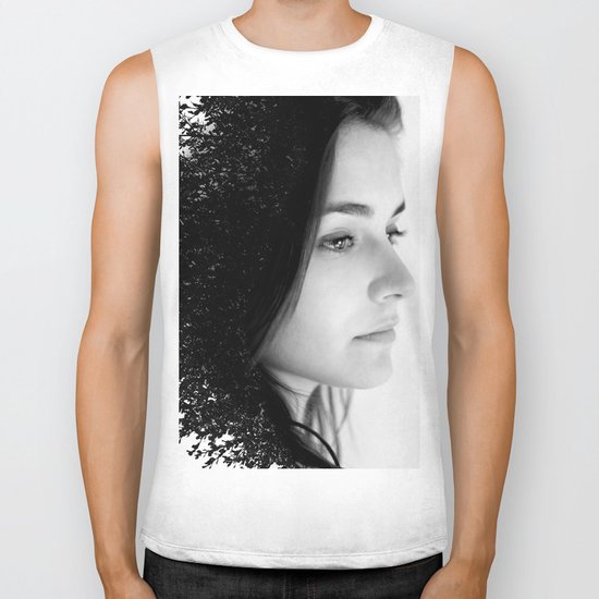 Double Exposure Portrait Biker Tank