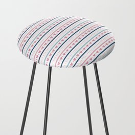 Pastel Lines with Hearts Counter Stool