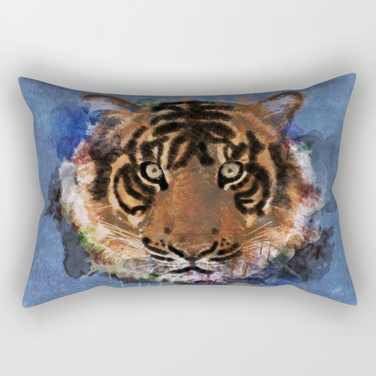 Tiger Face Rectangular Pillow