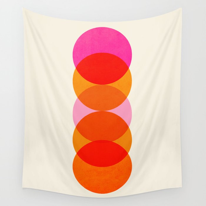 Abstraction_COLOUR_CIRCLES_001 Wall Tapestry
