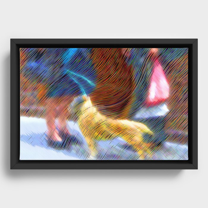 Viena Dog Framed Canvas