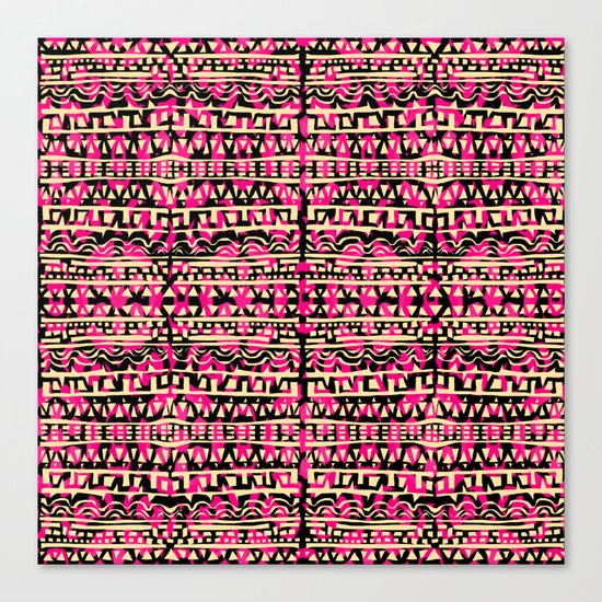 Tapestry Pattern Small Scale - Golden Pink Canvas Print