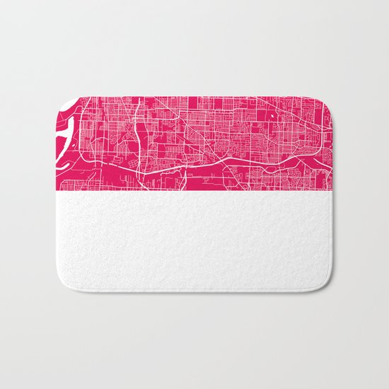Memphis map rapsberry Bath Mat