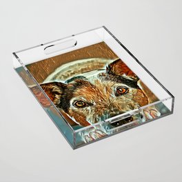 dog art colorfull Acrylic Tray