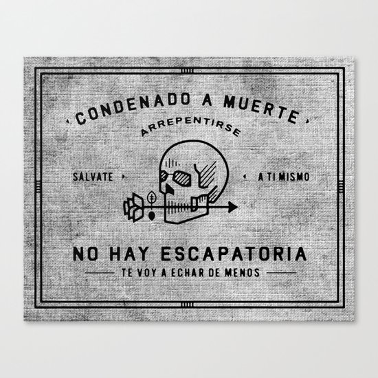 Condenado A Muerte - White Canvas Print
