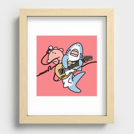 Let's Rock - kawaii shark & flapjack octopus Recessed Framed Print