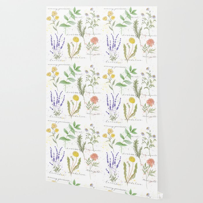 Medicinal Herbs Wallpaper By Theodoragould Society6