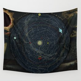 The Zodiac Light. Meteor Shower - Vintage Map Wall Tapestry