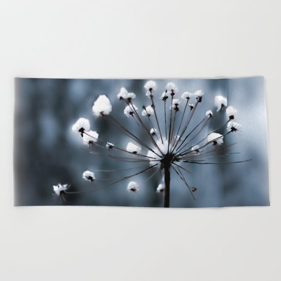 in the snow Beach Towel