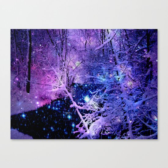 Cosmic River Galaxy Forest Canvas Print