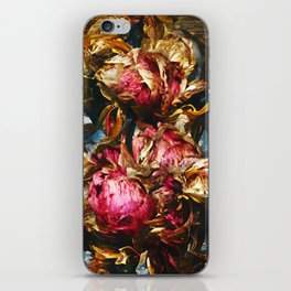 Peony blossoms baroque oil painting iPhone Skin