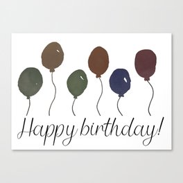 Happy Birthday Balloons Canvas Print