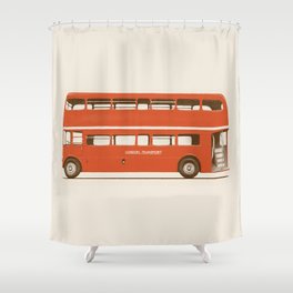 Double-Decker London Bus Shower Curtain