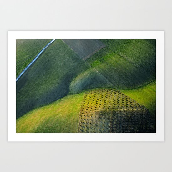 Geometries aerial at sunset Art Print