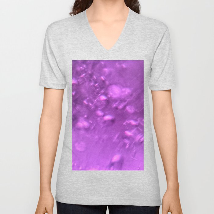 Purple Bubbles V Neck T Shirt