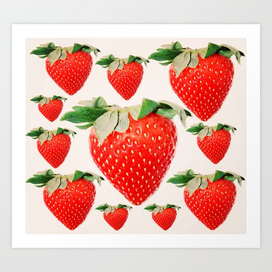 strawberry explosion Art Print