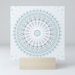 Teal Aqua Mandala Mini Art Print