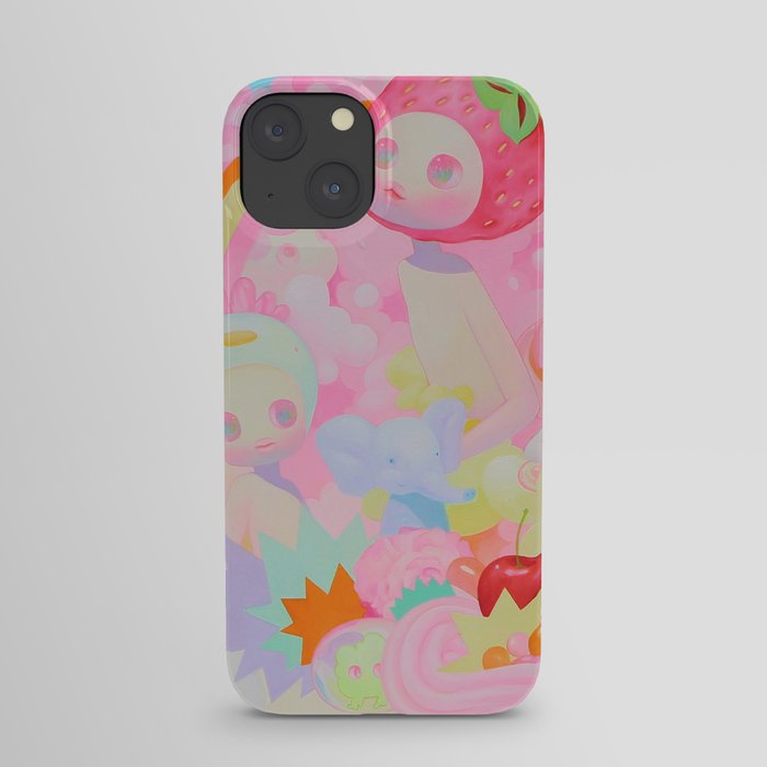 'Pep Talk', Cute pink rainbow art  iPhone Case