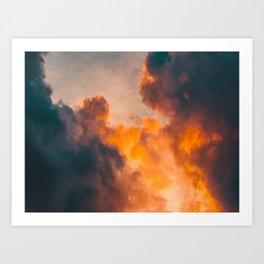 Beautiful Orange Whimsical Clouds Cotton Candy Texture Sky Cloud
