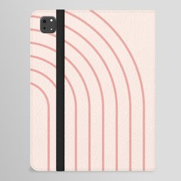 Abstract Geometric Rainbow Lines 14 in Blush Pink iPad Folio Case