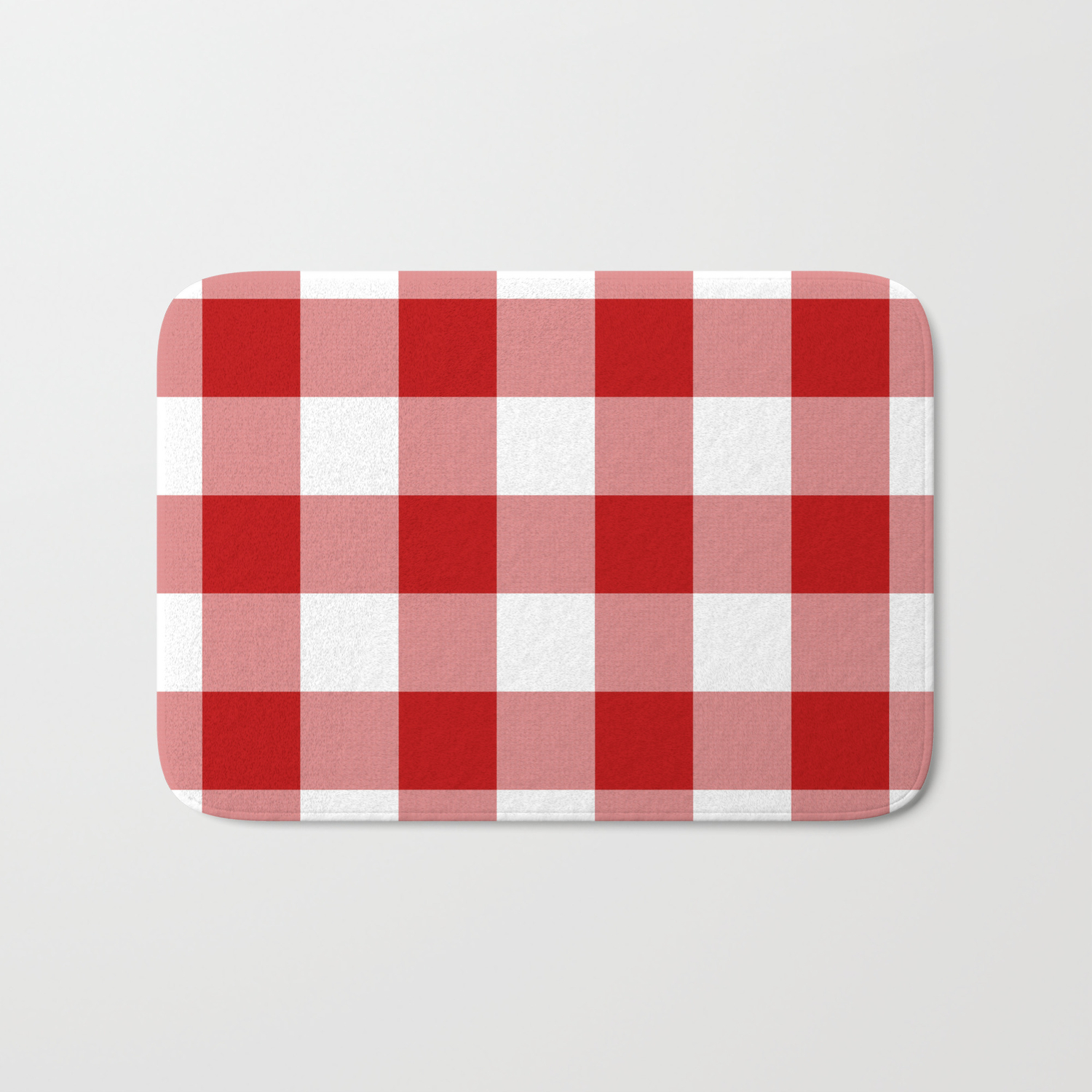 Red And White Buffalo Check Bath Mat By Suttonplacedesigns Society6