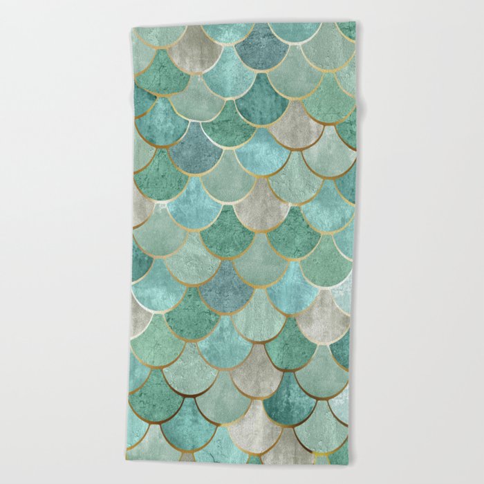green beach towel