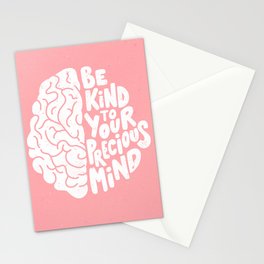 Be Kind To Your Precious Mind Hand Lettered Illustration / Mental Health Art Stationery Cards