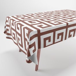 Greek Key (Brown & White Pattern) Tablecloth
