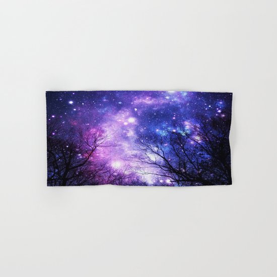 Black Trees Purple Blue Space Hand & Bath Towel
