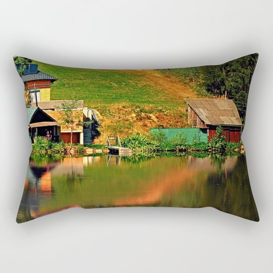 A village in the mirror Rectangular Pillow