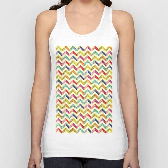 Chevron Multi Color Zigzag Pattern Unisex Tank Top