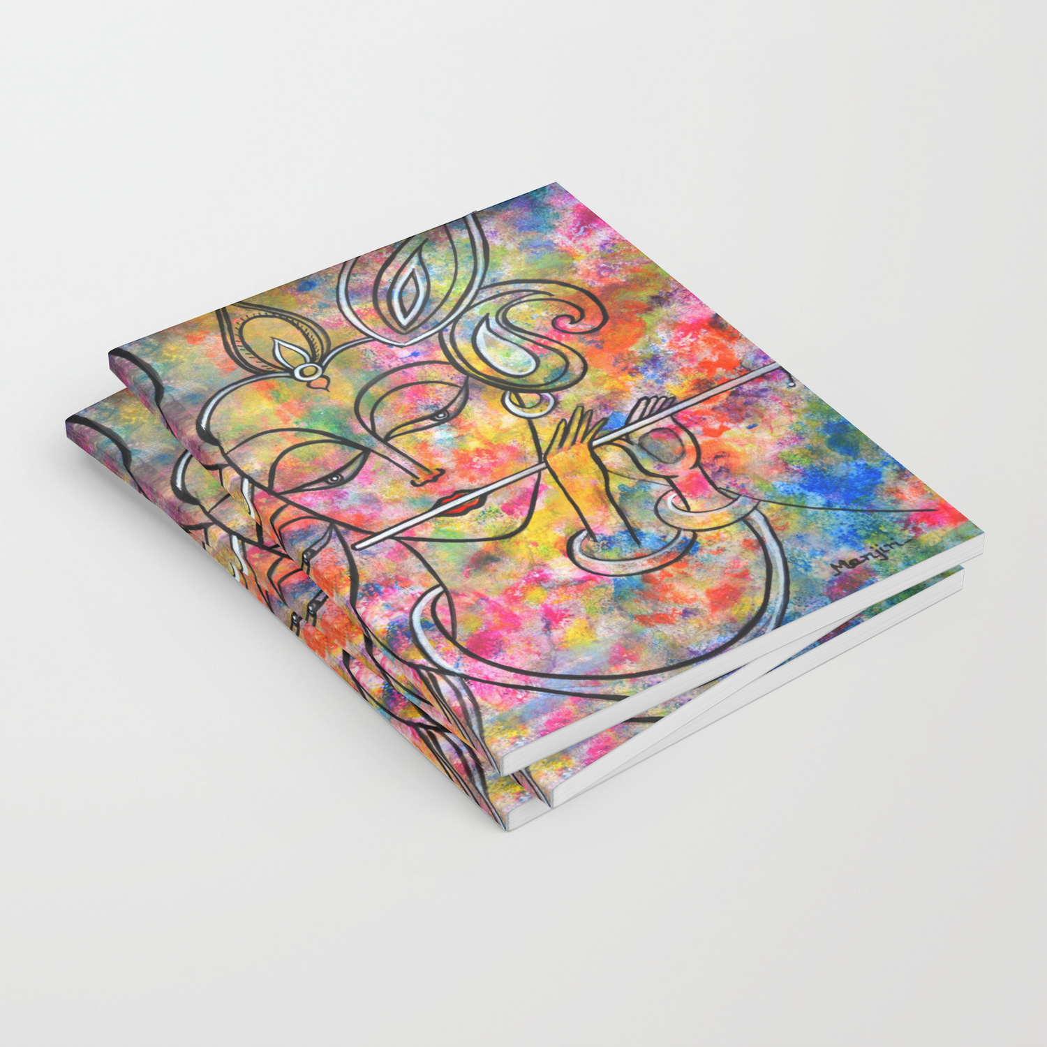 Radha Krishna Abstract Colorful Painting By Manjiri Kanvinde