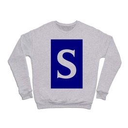 S MONOGRAM (WHITE & NAVY) Crewneck Sweatshirt