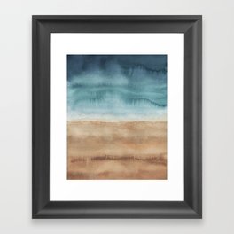 Ocean Shores / Modern Abstract Watercolor Framed Art Print