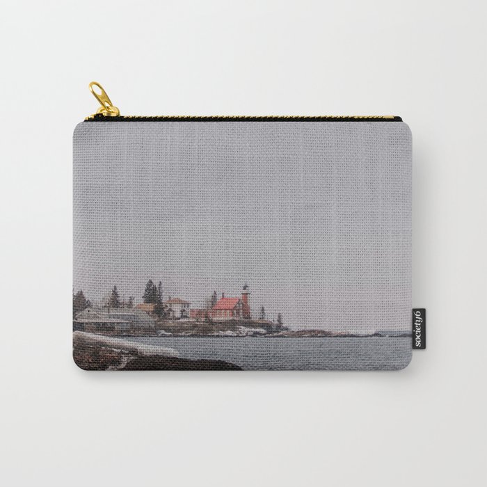 Lighthouse Winter Waterfront on Lake Superior Carry-All Pouch