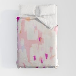 Netta - abstract painting pink pastel bright happy modern home office dorm college decor Duvet Cover