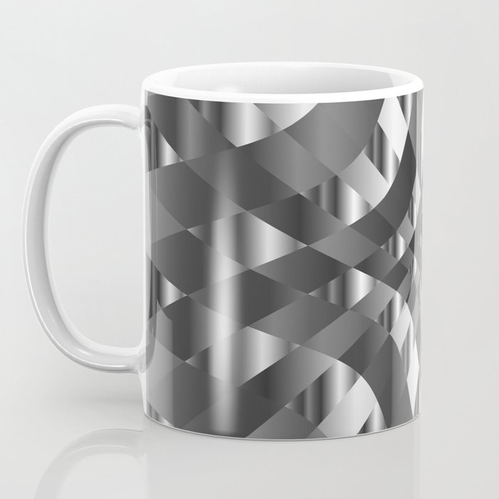 Aluminum silver stripe texture Coffee Mug by Shawlin