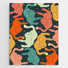 Tigers in the sky Jigsaw Puzzle | Exotic, Illustration, Boho, Digital, Bold, Drawing, Vintage, Tigers, Curated, Pop 