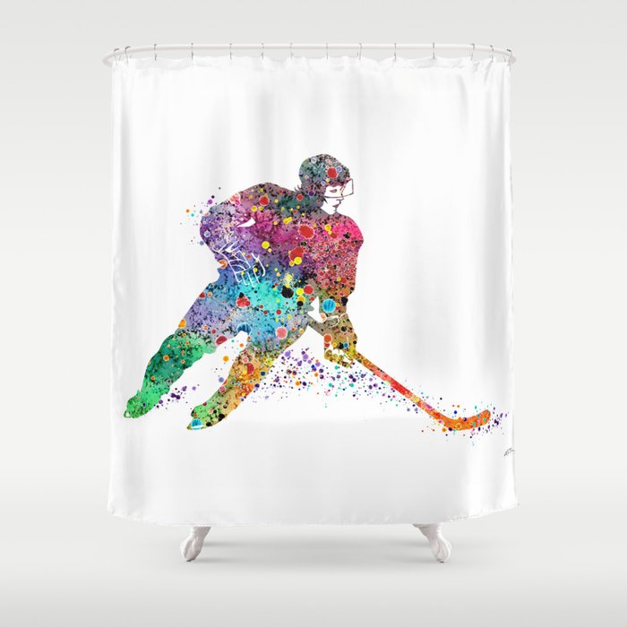 Girl Ice Hockey Sports Art Shower Curtain