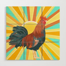 Sunshine rooster Wood Wall Art