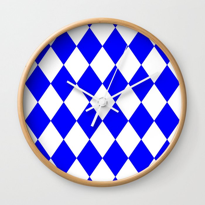 Rhombus (Blue/White) Wall Clock
