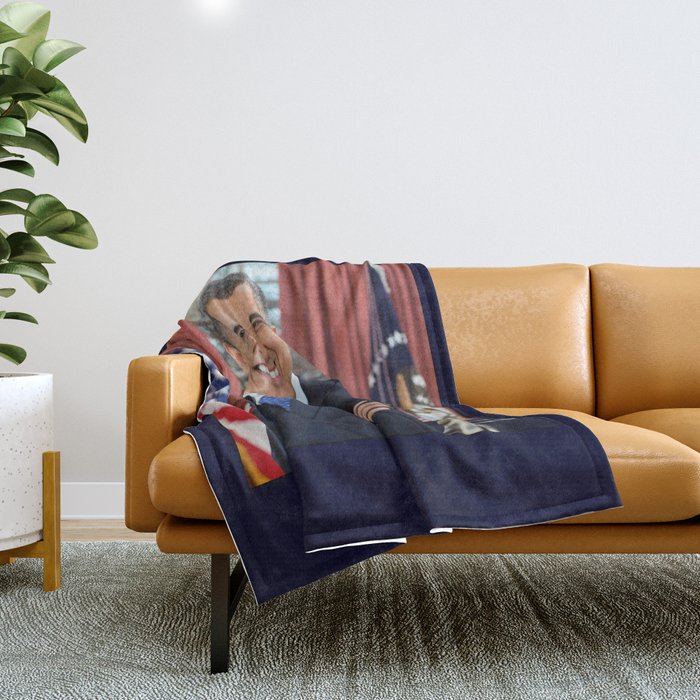 official portrait of Barack Obama Throw Blanket