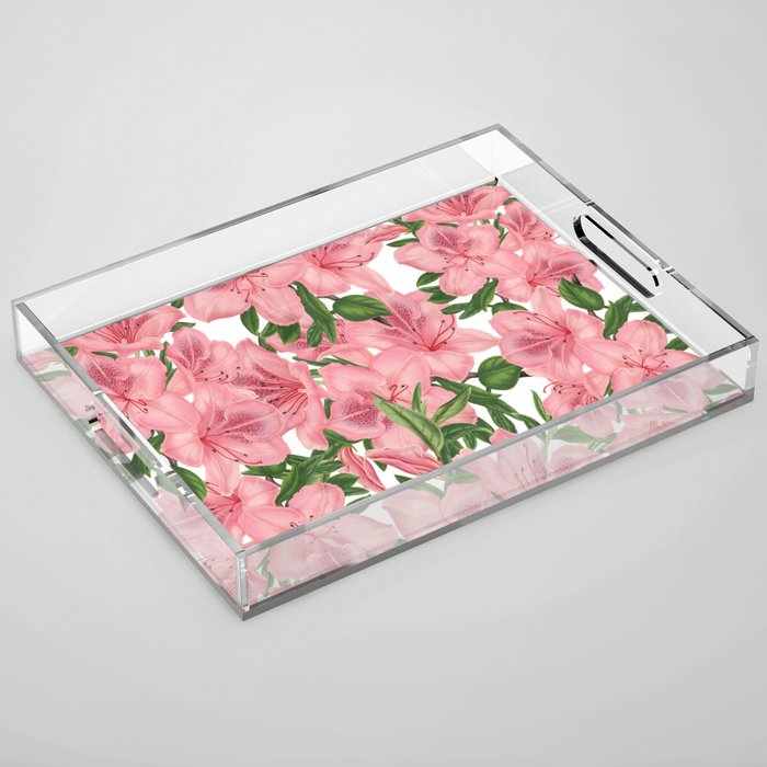 Lily flower pattern Acrylic Tray