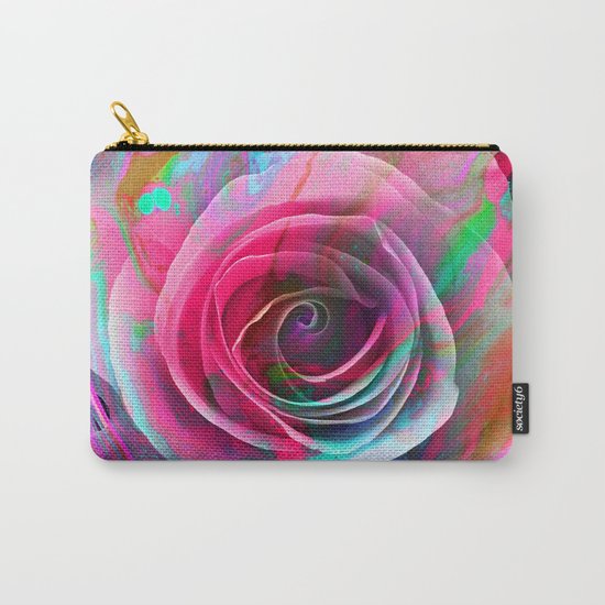 Marble Colored Rose Carry-All Pouch