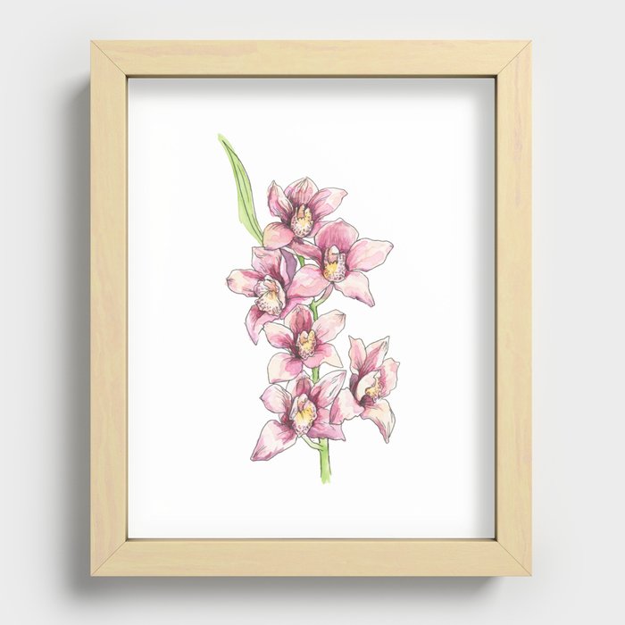 Orchid Blossoms Recessed Framed Print