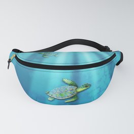  Swimming sea turtle Fanny Pack